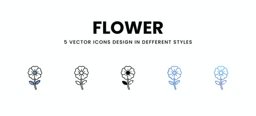 Flower  vector icons set stock illustration