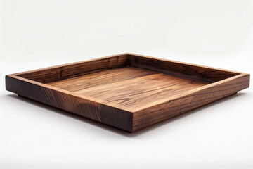Square Wooden Tray with a raised lip