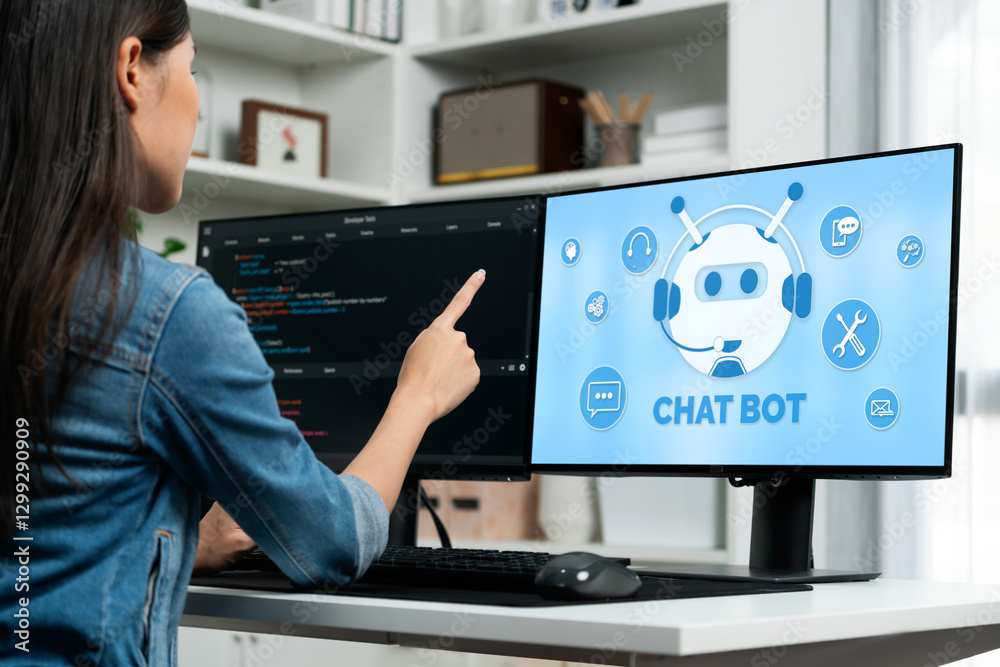 Poster chatbot software application for brisk online business that automatically reply to customer question