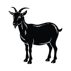 goat silhouette isolated on white background.
