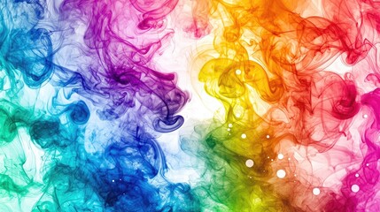Colorful smoke swirls, abstract art, white background, design element (1)