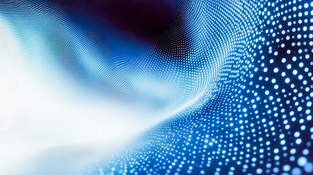 A minimalist plexus of white and silver dots, interconnected by fine luminescent beams, set against a gradient background