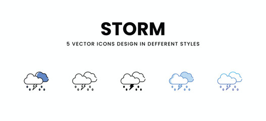 Storm  vector icons set stock illustration