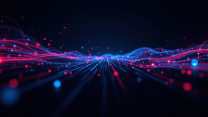 Fototapeta premium A colorful abstract representation of CI/CD pipelines in motion with a tech-inspired aesthetic.