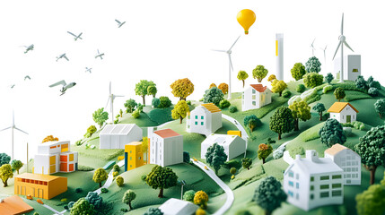 Concepts of sustainability and renewable energy greener future and environmental consciousness, zero waste, carbon footprint, climate action, environmental protection