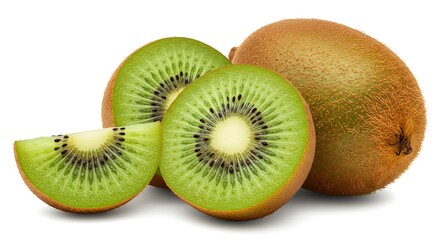Fototapeta premium Kiwi Fruit Slices Close Up Fresh Produce Studio Shot High Resolution