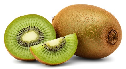 Fototapeta premium Kiwi Fruit Slices Studio Shot Fresh Produce High Resolution