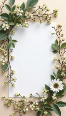 Delicate floral mockup with ample copy space and white daisy flowers