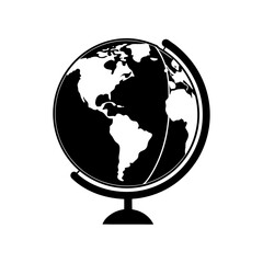 globe on white background