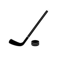 hockey stick and puck