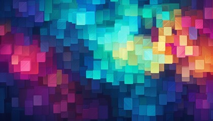 Abstract colorful cube mosaic dynamic pixelated background.