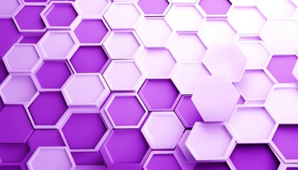 Purple hexagons on white background.