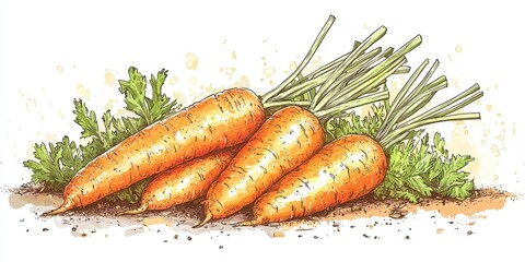 International carrot day with vegetable and harvest idea. Fresh carrots with green tops on a rustic background.