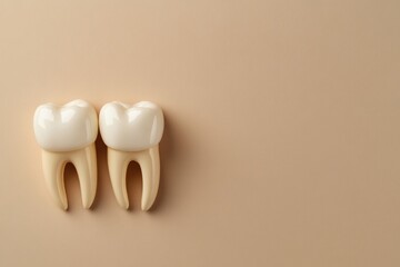 Two anatomical teeth models side by side on neutral background