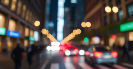 Fototapeta premium City Nightlife Blurred Cityscape