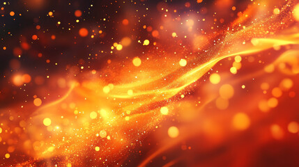 Dynamic flames dance in the night sky abstract visuals digital art vivid colors aesthetic perspective captivating energy