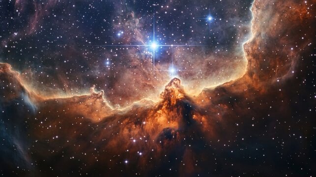 protostar forming in a nebula, portraying the magnificent interstellar scenery with sparkling star formation in progress