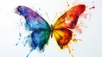 Vibrant butterfly artwork nature digital painting colorful environment artistic viewpoint transformation concept