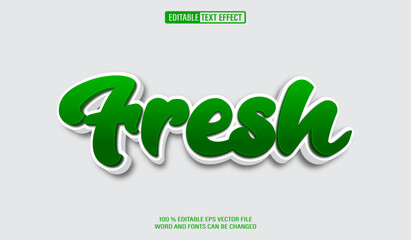 Editable 3d text style effect - Green Fresh text effect Template
