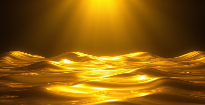 Golden Liquid Waves Abstract Background
