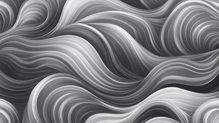 Obraz premium Flowing patterns of monochrome waves abstract art digital creation creative space close-up modern design concepts