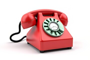Retro Red Rotary Phone Image for Communication Design