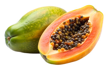 papaya isolated on white background