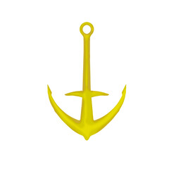icon of a golden ship anchor without background