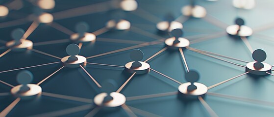 Abstract network illustration with connected nodes on a blue surface