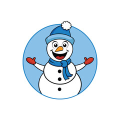 snowman with christmas tree