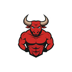 vector illustration of a red bull