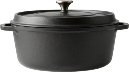 Cast Iron Dutch Oven Pot Cookware, Primitive Steel Old Fashioned Camping, Isolated Transparent PNG