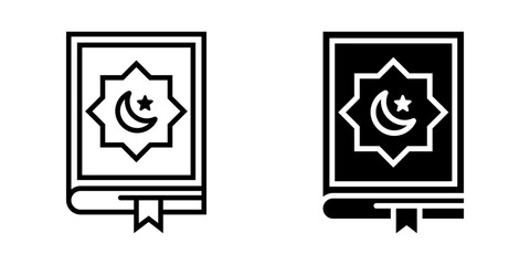 Quran icon set. for mobile concept and web design on white background