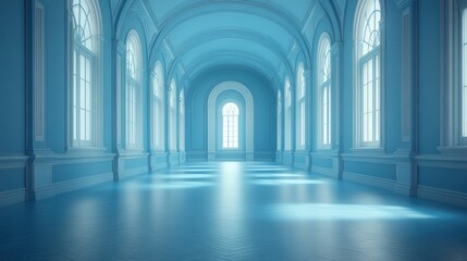 Obraz premium Azure Hallway Sunlight Interior