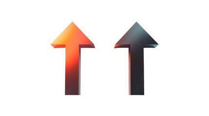 Geometric Directional Arrows Symbolizing Growth and Progress with Gradient Colors on Transparent Background
