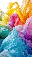Colorful fabric swirls, abstract art, textured background, design element