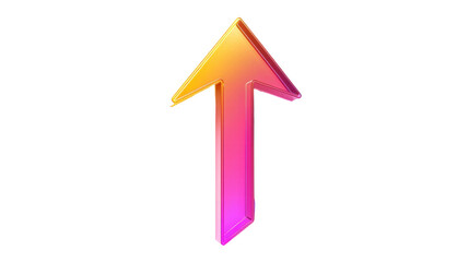 Vibrant Upward Arrow Symbol with Gradient Colors on a Transparent Background