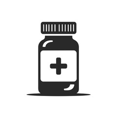 Obraz premium Medicine Bottle Icon – Pharmaceutical and Healthcare Symbol