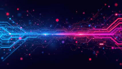 Obraz premium Ci/cd pipeline visual representation with digital network effect elements like dots and lines.