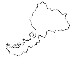 少しゆるい白い福井県地図 中部地方 日本