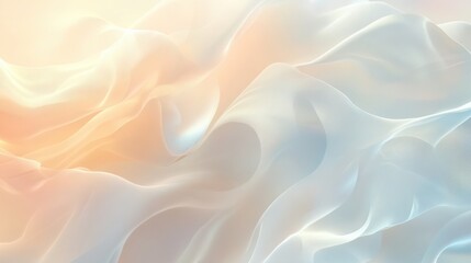 Ethereal abstract waves with soft white and peach hues