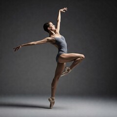 female dancer with a symmetry of beauty and power, minimalism style