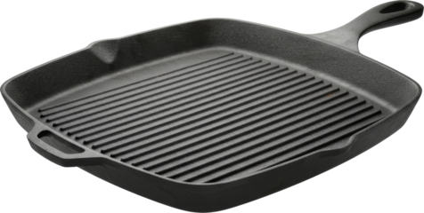 Cast Iron Skillet Griddle Cookware, Primitive Steel Old Fashioned Camping, Isolated Transparent PNG