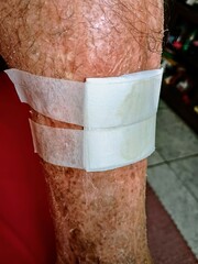 bandage on leg