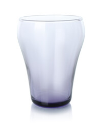 One empty clean glass isolated on white