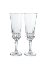 Two empty clean glasses isolated on white