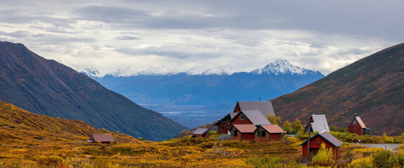 Scenic Panoramic landscape of Hatcher Pass in Alaska