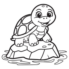 Fototapeta premium Baby Turtle Coloring Page for Kids