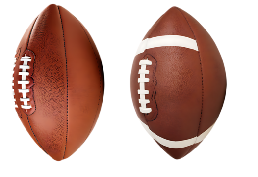  American football ball in transparent background. Generative AI.