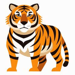 tiger cartoon isolated on white background